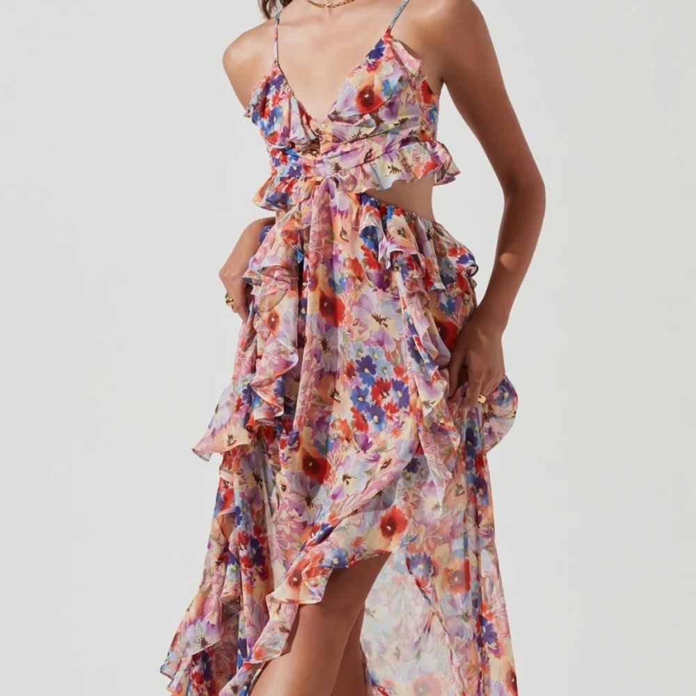 ASTR The Label Palace Floral Cutout Maxi Dress